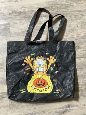 Garfield Trick Or Treat Bag Tote Black Halloween Candy Jack-o-lantern 🎃 🐈‍⬛ 🍭